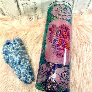 sugar skull and roses tumbler